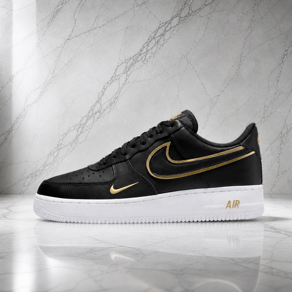 Air force 1 Lv8 Double swoosh Black metalic gold
