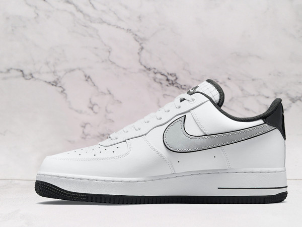 Nike Air Force 1 Lv8 – Double-Layered Grey Swoosh and Retro Grid Tongue