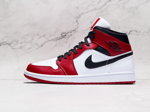 Air Jordan 1 Mid Chicago 2020 – White Leather Upper with Gym Red Overlays