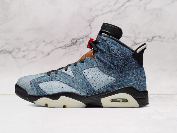 Air Jordan 6 Retro 'Washed Denim' – Denim Upper with Sail and Red Accents