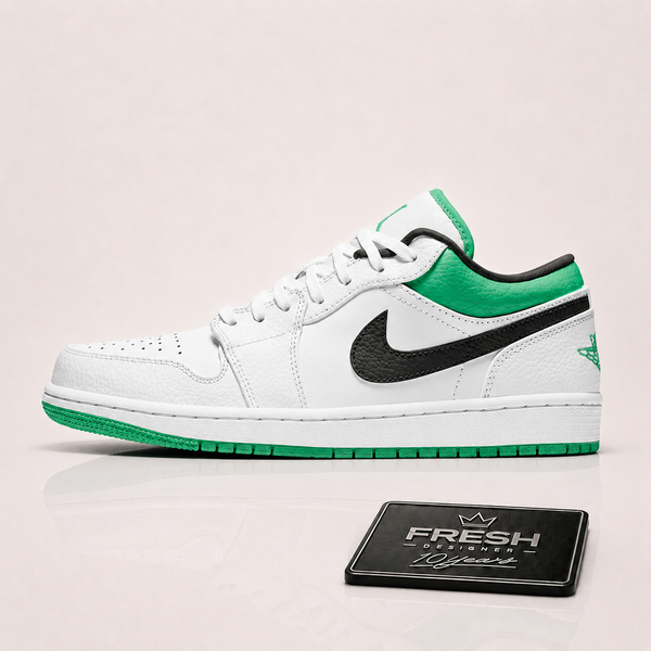 Air Jordan 1 Low White lucky Green black