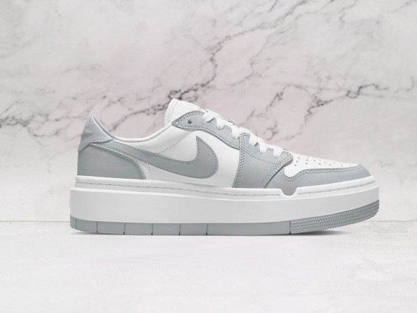 AJ1 Elevate Low 'Wolf Grey' – Premium Leather Upper with Platform Sole