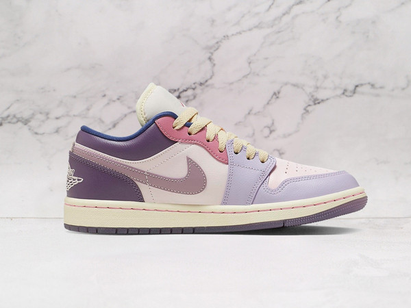 AJ1 Low Women's – Light Soft Pink and Plum Fog Colorway