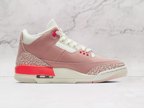 Jordan 3 Retro 'Rust Pink' – Elephant Print & Crimson Branding Details