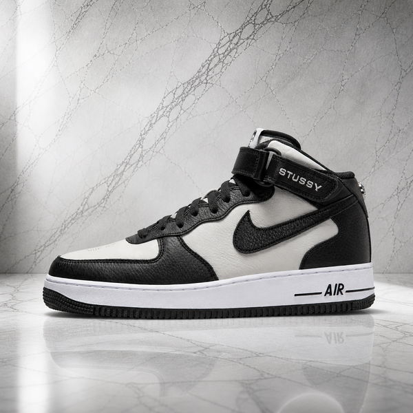 Air force 1 Mid Stussy Light bones black