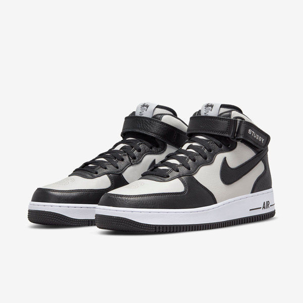 Air force 1 Mid Stussy Light bones black