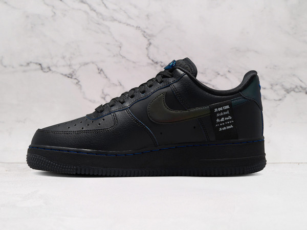 AF1 Worldwide Pack – Black Leather with Game Royal Accents AF1 Worldwide Pack – Black Leather with Game Royal Accents