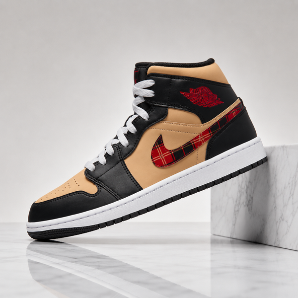 Air Jordan 1 Mid Tartan Swoosh