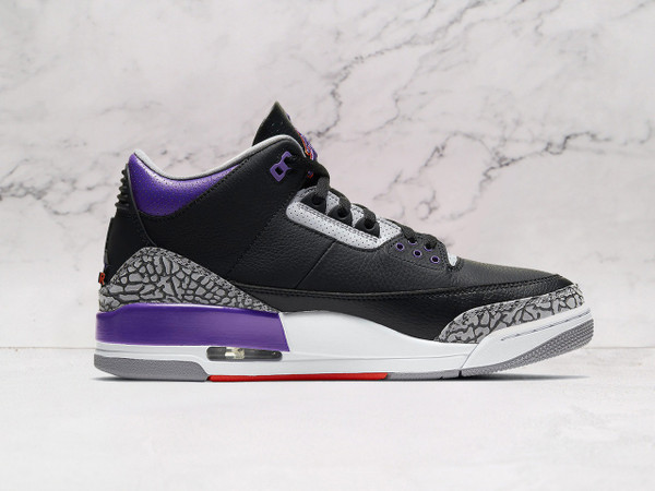 Jordan 3 Court Purple – Elephant Print & Leather Upper