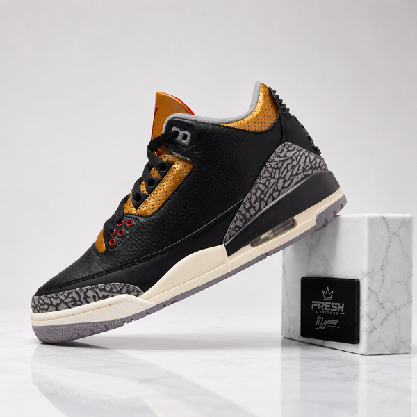 Air Jordan 3 Retro Black Cement Gold