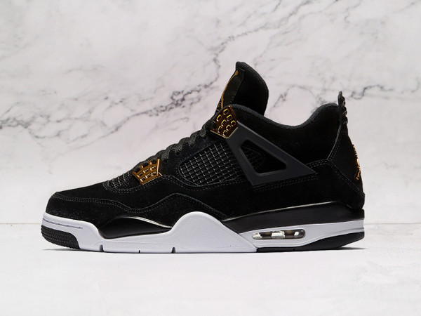 Jordan 4 Retro Royalty – Premium Black Suede & Gold Details