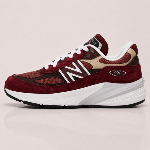 NEW BALANCE  Burgundy Made in USA 990v6 Sneakers