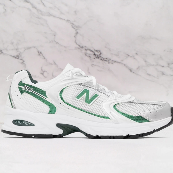 NEW BALANCE  White & Green 530 Sneakers