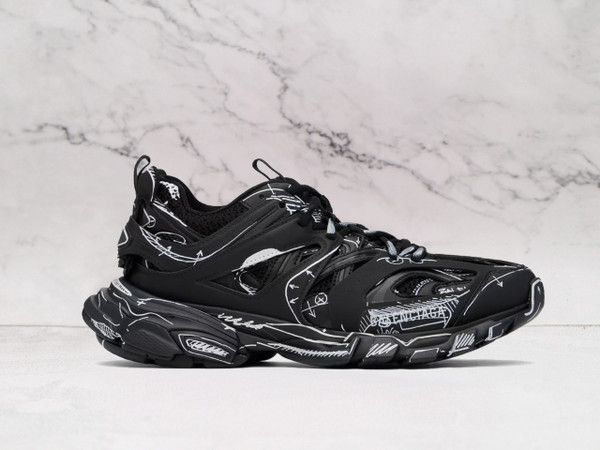 BALENCIAGA Black & White Track – Layered Sneaker Design
