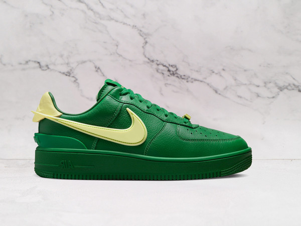 Nike Air Force 1 Low SP AMBUSH Pine Green sneaker with Citron Swoosh