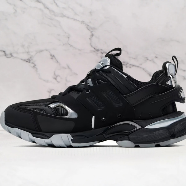 Balenciaga Track Sneakers – Black Silver Metallic