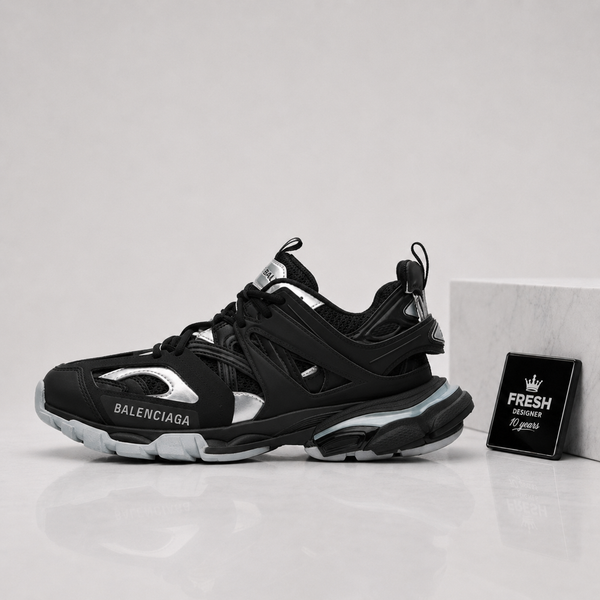 Balenciaga Track Sneakers – Black Silver Metallic