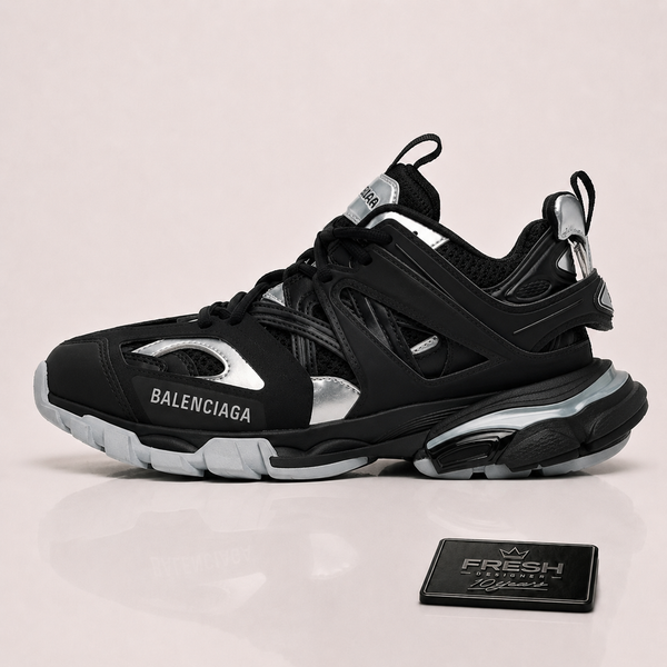 Balenciaga Track Sneakers – Black Silver Metallic