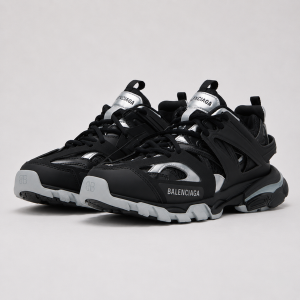 Balenciaga Track Sneakers – Black Silver Metallic