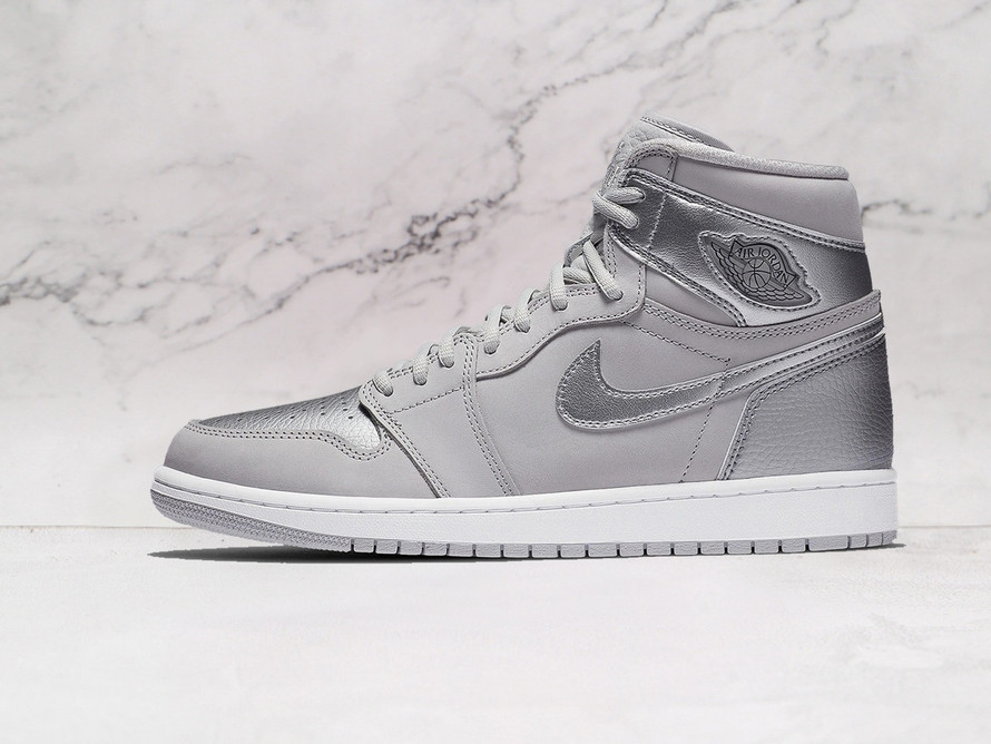 Air Jordan 1 High Japan Neutral Grey 2020 - Premium Grey Suede & Metallic Silver Leather