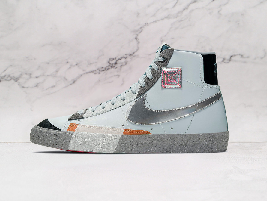 Nike Blazer Mid '77 Vintage 'Shanghai' – White Leather Upper with Metallic Silver Overlays