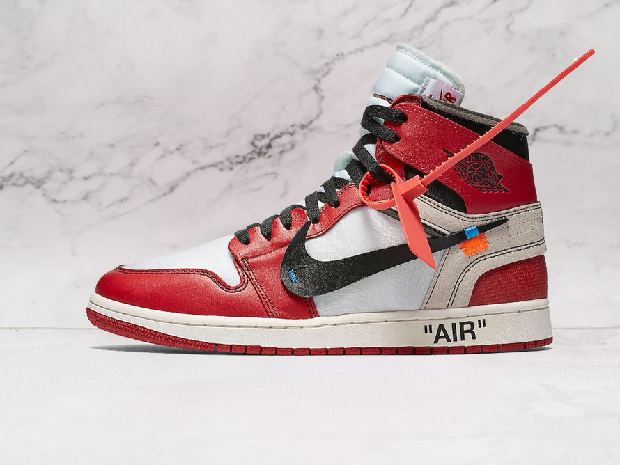 Air Jordan 1 Off-White Chicago – White Leather with Red & Black Accents