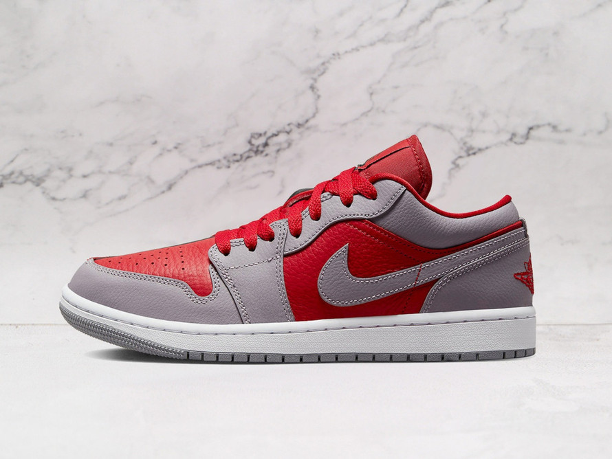 Jordan 1 Low SE Homage Split Gym Red Cement Grey – Unique Colorway”