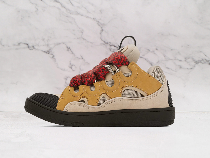 Beige Lanvin Curb – Oversized Laces & Premium Leather