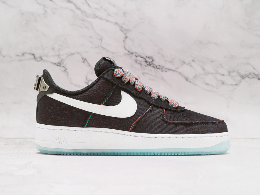 Nike Air Force 1 Low Have A Nike Day sneaker with black textile and multi-color laces.