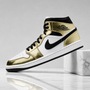 Air jordan 1 Mid Metallic gold Black white