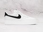 Nike Air Force 1 Low '07 White Black Pebbled Leather – White Leather Upper with Black Swoosh and Heel Panel