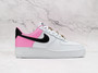 Nike Air Force 1 '07 SE 'Basketball Pins' – White Leather Upper with China Rose Accents and Basketball Lace Locks