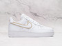 Air Force 1 Icon Clash White – White Leather with Metallic Gold Accents