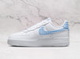 Nike Air Force 1 Low Blue Gingham (DZ2784-100)—University Blue heel, white sole.