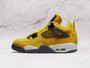 Air Jordan 4 "Lightning" – Black & Yellow Thunder 4s with premium nubuck leather