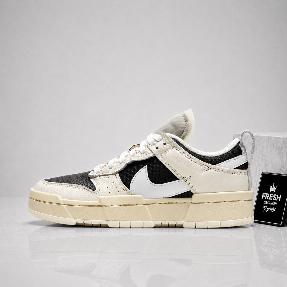 SB Dunk Low Disrupt Pale ivory Black