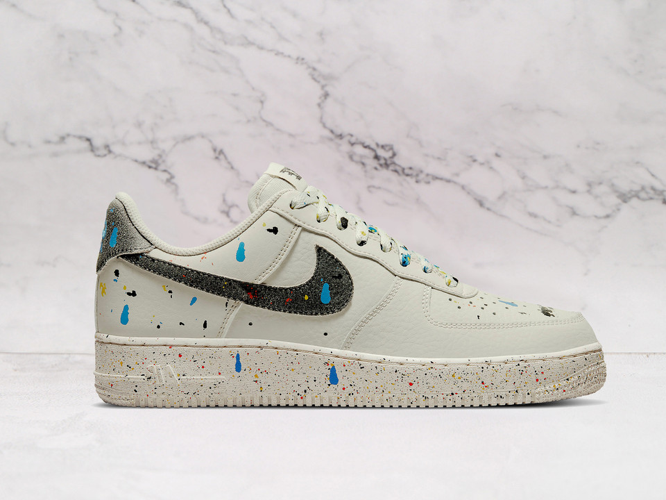 Nike Air Force 1 LV8 Paint Splatter – White Leather with Colorful Accents Nike Air Force 1 LV8 Paint Splatter – White Leather with Colorful Accents