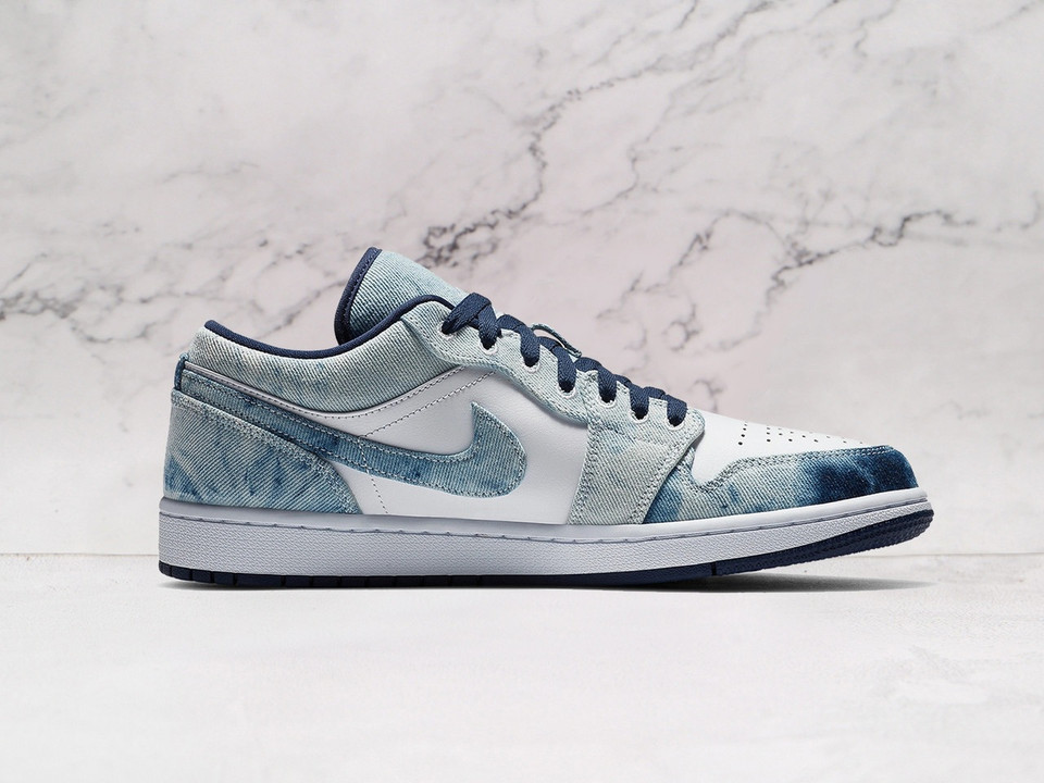 Air Jordan 1 Low Washed Denim – White and Midnight Navy