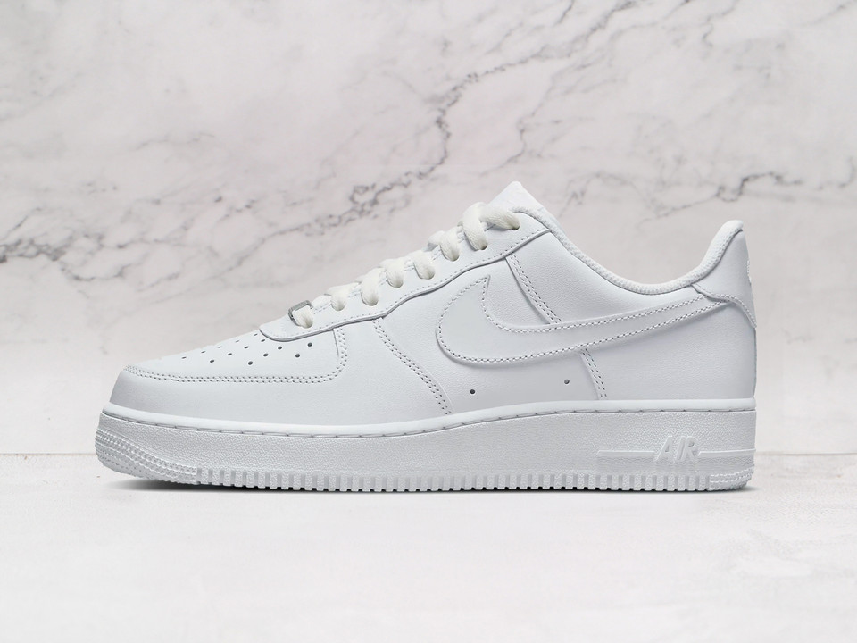 Nike Air Force 1 Low Triple White ‘07 with tonal white Swoosh and leather