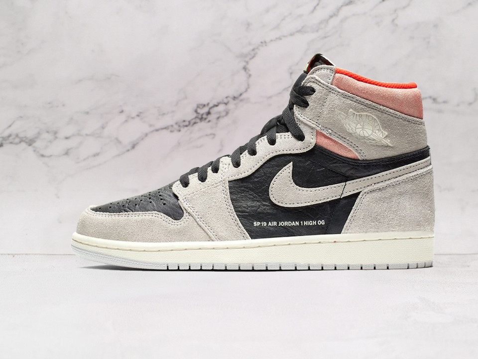 Air Jordan 1 High OG 'Neutral Grey Hyper Crimson' – Neutral Grey Leather with Hyper Crimson Swoosh