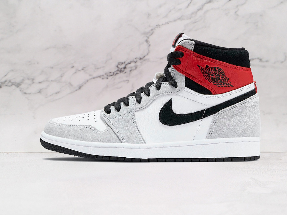 Air Jordan 1 High Smoke Grey - White Leather & Black Suede with Smoke Grey Highlights