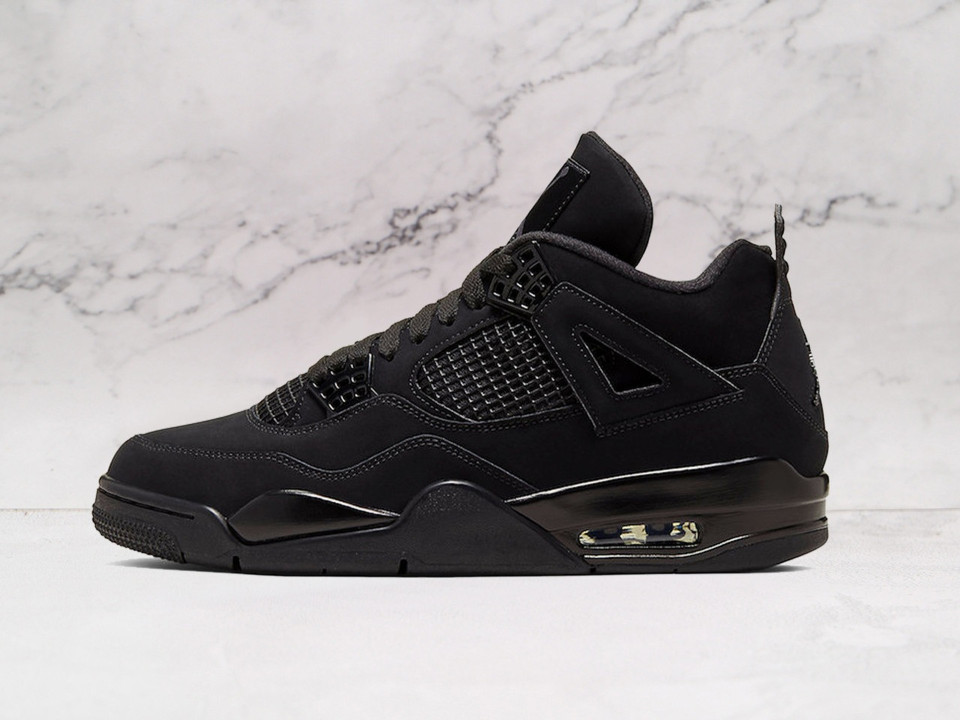Air Jordan 4 Retro Black Cat 2020 – All-Black Nubuck Suede Upper with Matching Accents