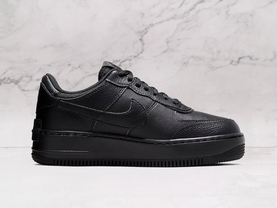 Nike Air Force 1 Shadow 'Triple Black' – Sleek All-Black Design