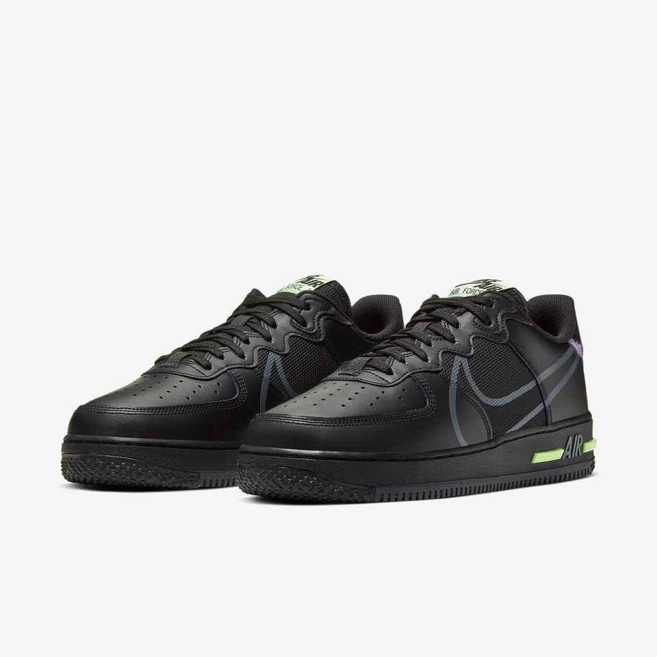 Air force 1 React Black violet star