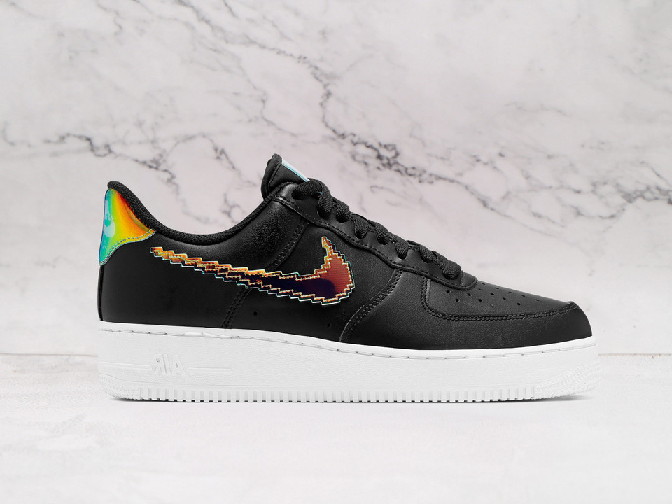 Nike Air Force 1 LV8 Black Digital Swoosh – Black Leather Upper with Digital-Style Swoosh Nike Air Force 1 LV8 Black Digital Swoosh – Black Leather Upper with Digital-Style Swoosh