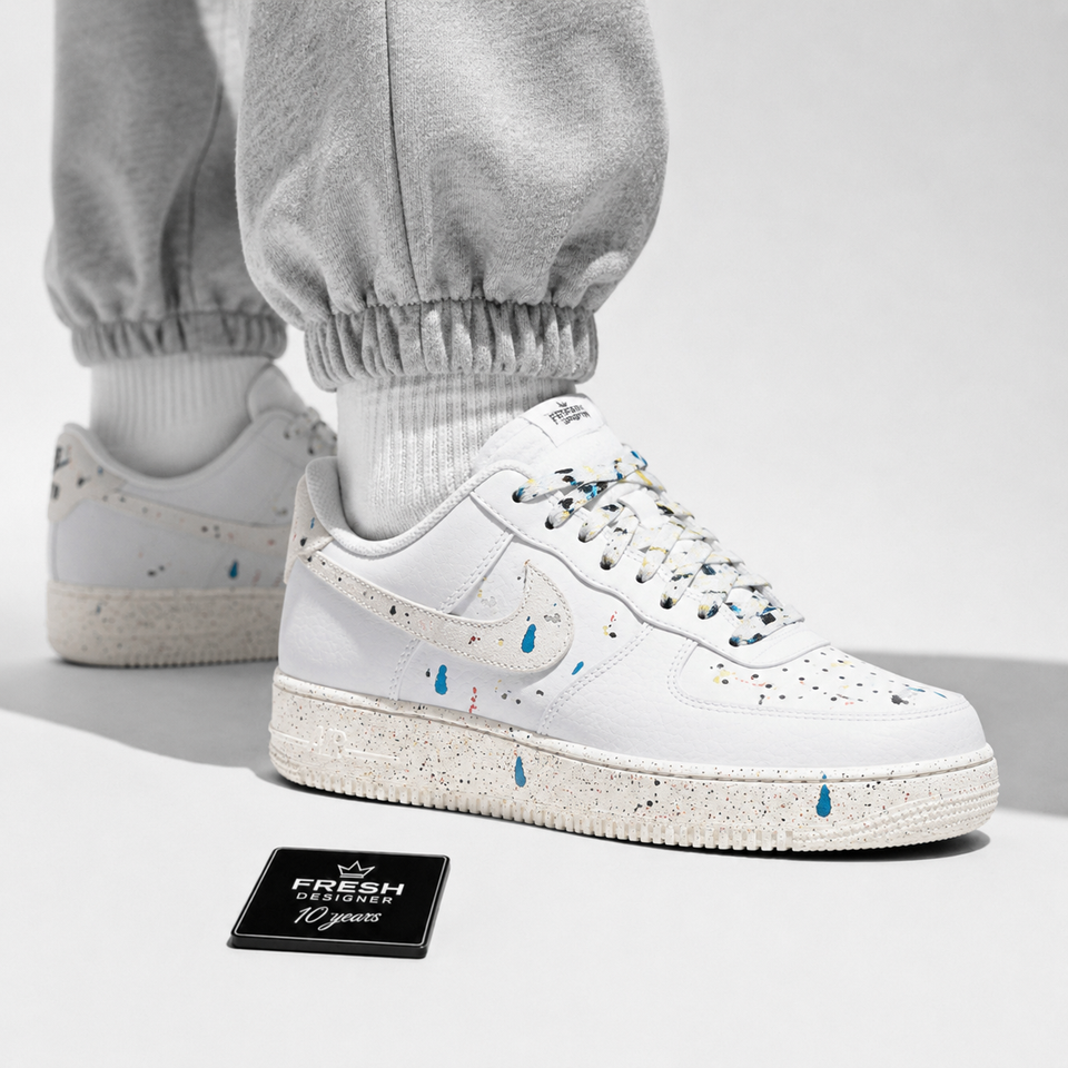 Air force 1 Lv8 Paint splatter White