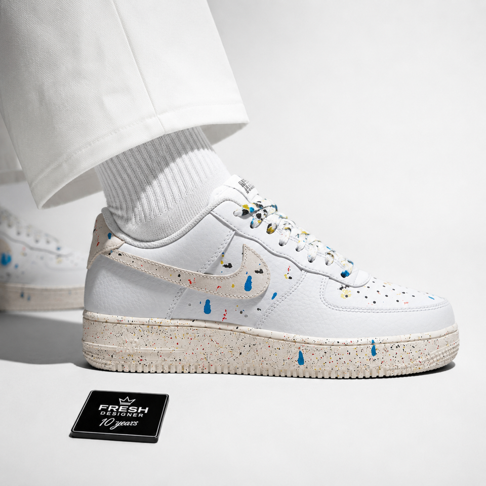 Air force 1 Lv8 Paint splatter White
