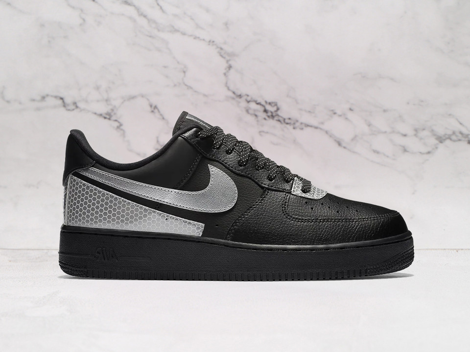 Nike Air Force 1 LV8 3M Black – Black Leather Upper with Reflective 3M Swoosh Nike Air Force 1 LV8 3M Black – Black Leather Upper with Reflective 3M Swoosh