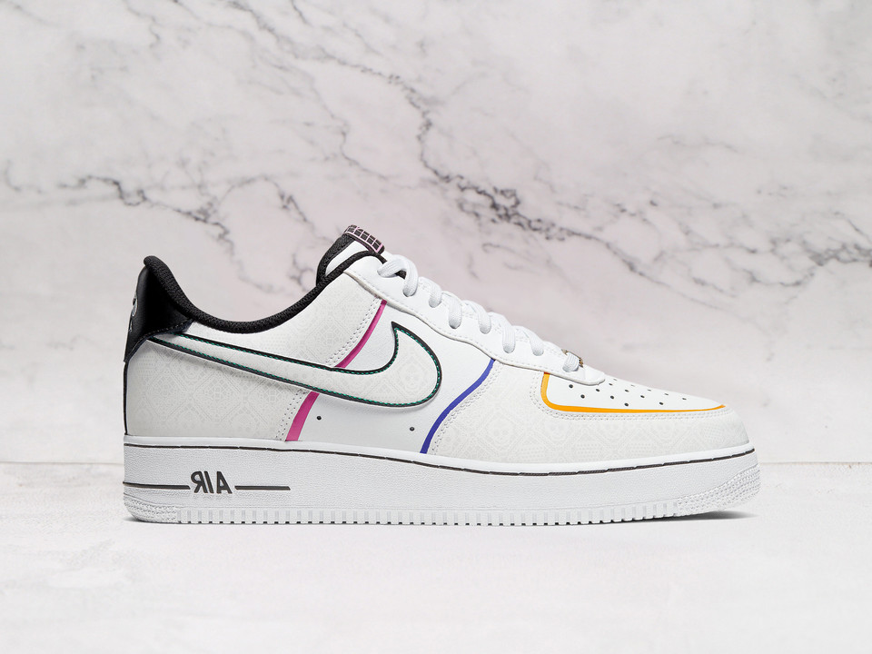 Nike Air Force 1 Day of the Dead – White Leather Upper with Multi-Color Accents and Skull Prints