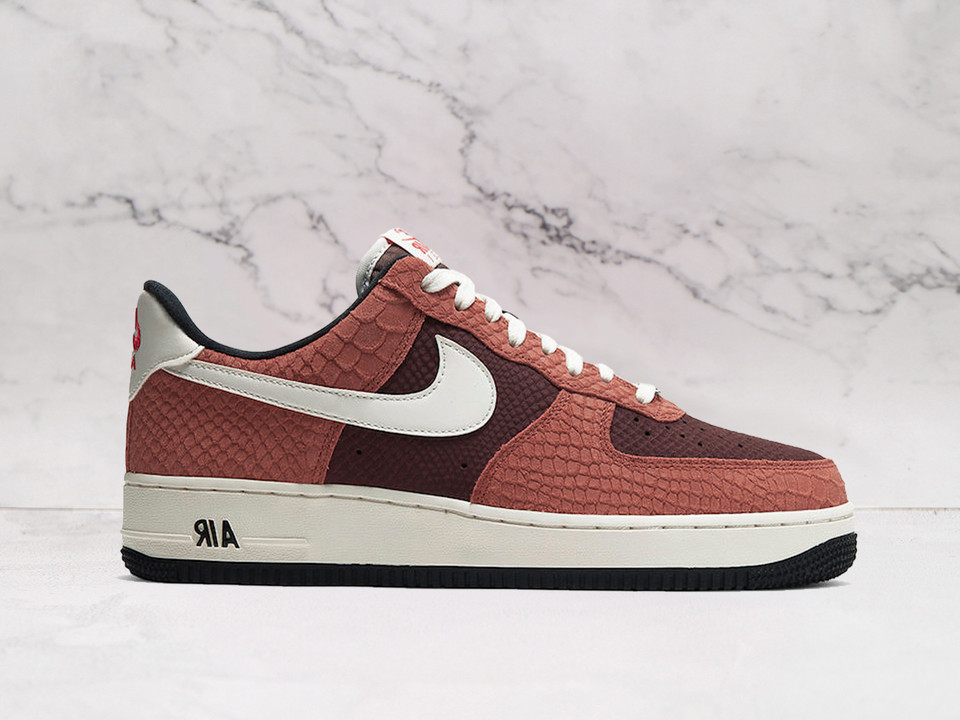 Nike Air Force 1 Low 'Red Bark' Snakeskin – Snakeskin Leather with Red Accents Nike Air Force 1 Low 'Red Bark' Snakeskin – Snakeskin Leather with Red Accents